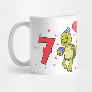 I am 7 with turtle - kids birthday 7 years old Mug